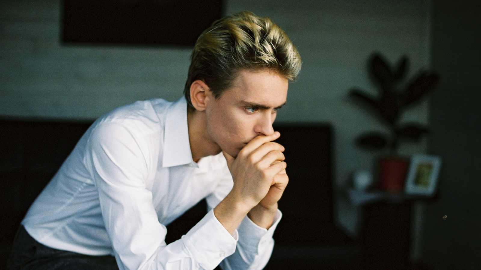 nervous young man